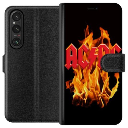 Kompatibelt Plånboksfodral till Sony Xperia 1 VI AC DC Elektrisk Rockband Musik