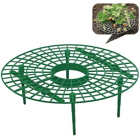 Jordbærplante Støtte, Cirkler, Aftagelig Støtte - For at Forhindre Jordbær i at Rådne (5 Stykker, Grønne)