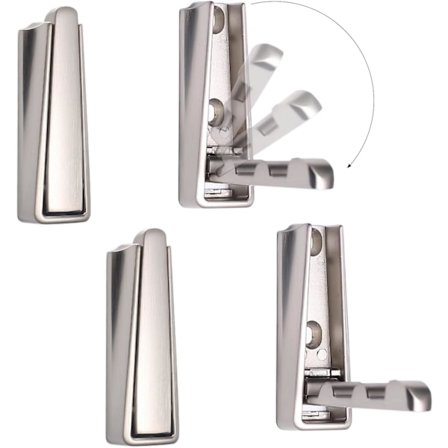 4 kpl Sinkkiseoksesta valmistettu kokoontaitettava näkymätön koukku, sisäänvedettävä seinäkoukku kaappiin huiville hatulle kylpytakille avaimelle 