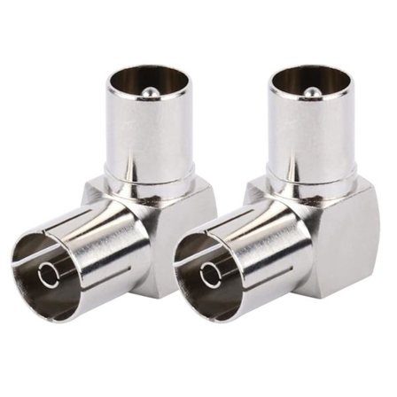 90 Grader F Hun til Han Koaksial Konnektor Retvinklet TV Antenne Adapter Stik Koaksialkabel