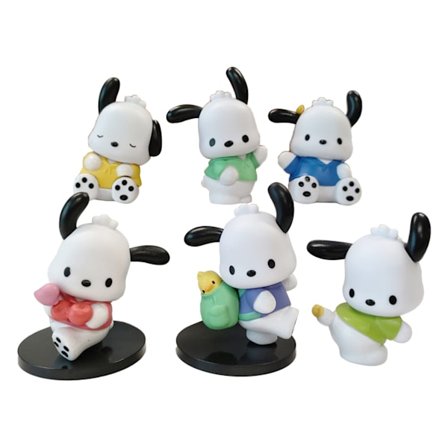 6 st Mini Hundfigurer Playset Anime Liten Valp Prydnad Leksaker Seriefigur Dekoration Prydnader Display Leksaker