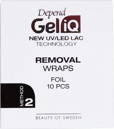 Depend Gel iQ Removal Wraps Foil, Method 2 10 stk., Makeup, Gelénegle, Aftagning