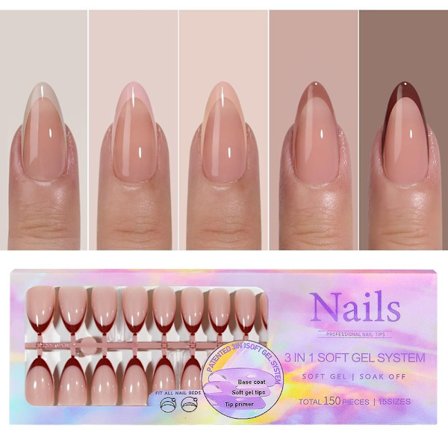 Almond Fake Nails French False Nail 4 4