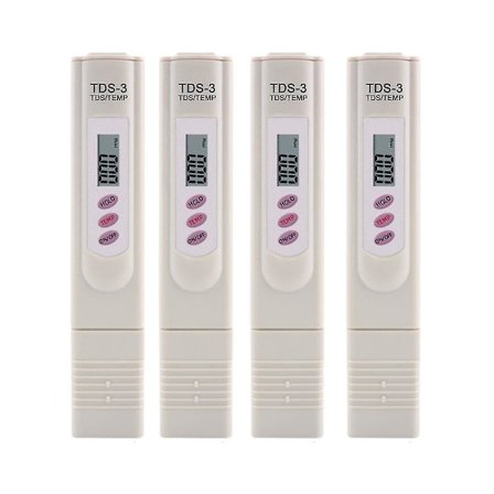 4 stk. TDS-måler til vandkvalitetstest - filterpen til test af drikkevand/svømmevand