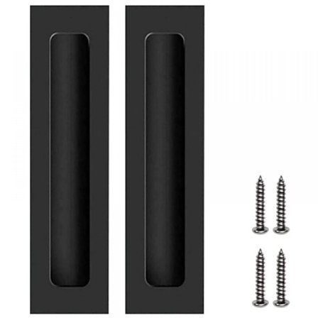 2 st svarta dörrhandtag Möbel Osynliga Infällda Handtag för Skjutdörrar