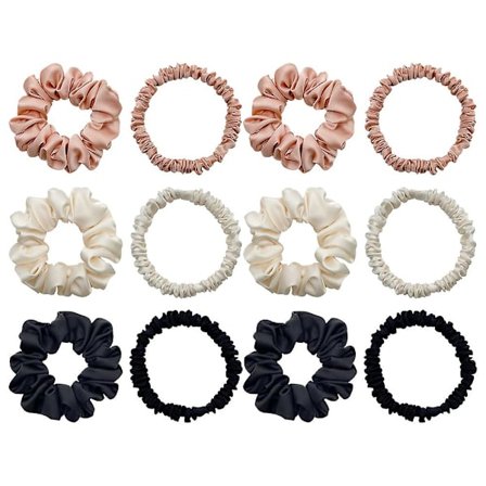 12 st hårsnoddar, håraccessoarer hårrep huvudbonad för kvinnor, stora och små, olika färger