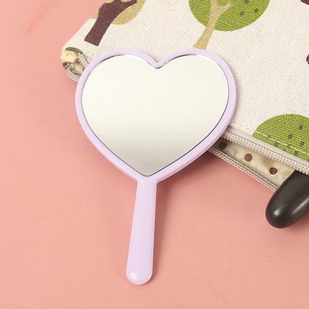 2 praktiska hand i hand med spegel kärlek hjärta handtag spegel liten spegel gåva välfärd sminkspegel