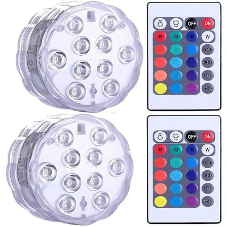 Nedsænkelig LED-lys, Vandafvisende Spa LED Nedsænkelig Lampe, Under Vand LED Lys Med 2 Fjernbetjeninger Til Vasebaser, Akvarier, Fester, Halloween