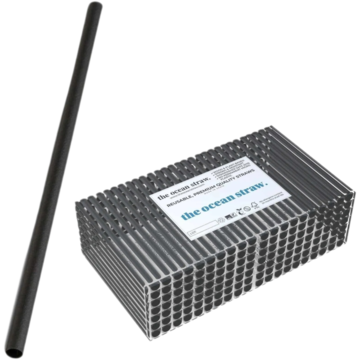 Sugerør The ocean straw Flergangs Svart 8x200mm