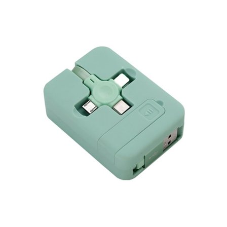 3 i 1 Ladekabel Rull Mobiltelefonholder Uttrekkbar Hurtig USB-kabel Ladekabel Kompatibel for Mobiltelefoner Nettbrett