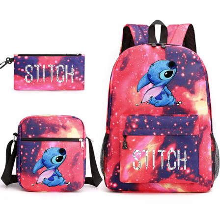 Lilo & Stitch Ryggsekk 3 Pakk Skoleveske Stjernklart Blått