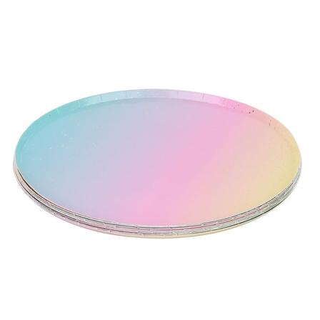 8 kappaletta 9 tuuman kertakäyttöisiä pyöreitä paperilautasia syntymäpäiville, häihin KLB