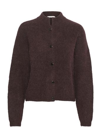 Alphagz Short Cardigan Noos Tops Knitwear Cardigans Burgundy Gestuz