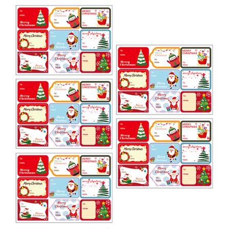 Etiketter Klistermärke Tomte Snögubbar Julträd Hjort Födelsedag Bröllop Semester Dekorativa presenter Etiketter Dekaler Julklappar
