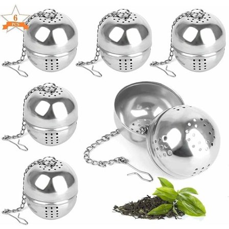 Teinfuser, 6 stk. teinfuser i rustfritt stål, tesil, te