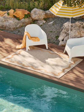 Waschbar Innen-/Outdoor-Teppich Svirla Beige Klein Oeko-Tex