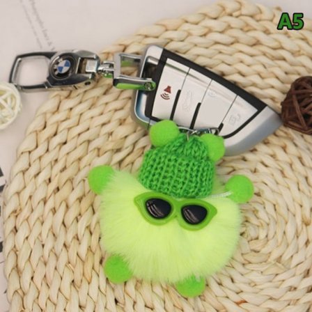 Mini Rex avaimenperä Fluffy avaimenperät rihkamaa Pom Pom avaimenperä