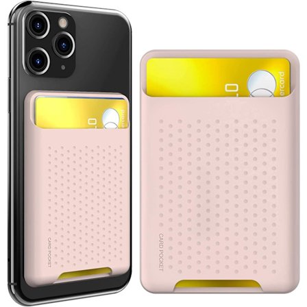 Telefon kreditkortshållare klistermärke, smal telefonplånbok starkt självhäftande silikonkortficka