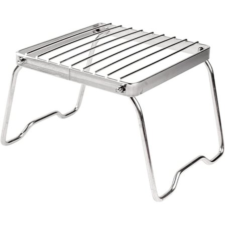 1 st multifunktionell hopfällbar lägereldgrill i rostfritt stål utomhus vedspis stativ