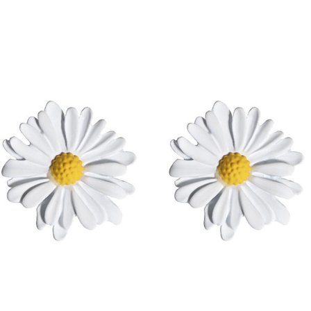 Nålörhänge Daisy örhängen Flower Ear Stud Creative Ear Smycken Fashion Ear Ring For Woman Girl Lady (vit)
