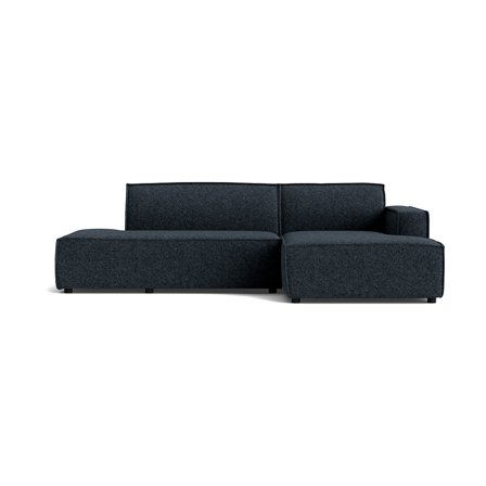 Modesto Mørkeblå Lyon Chaiselong Sofa, Højrevendt Open End - 278x160x78cm - Bøgetræ, Krydsfinér & Nozag Fjedre - Komfortabel Sofa