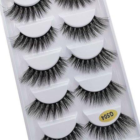 5 par falske øjenvipper - 3D faux mink - G504