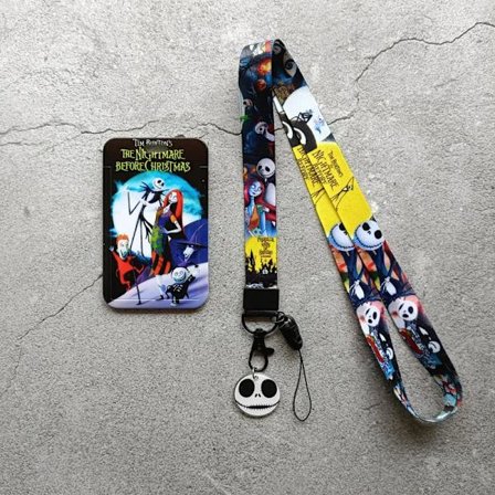 The Nightmare Before Christmas ID-kort Holder Tegneserie Jack Skellington Sally Print Bus Case med Strop
