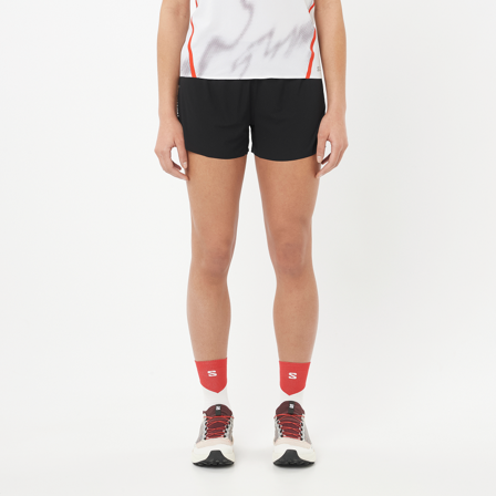 Salomon - Shorts Kleding S/lab Speed Short 3" W - Deep Black / Fiery Red
