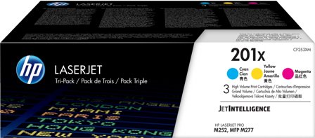 HP 201X 3-pack original cyan/magenta/gul LaserJet-tonerkassett med hög kapacitet, 190780321362