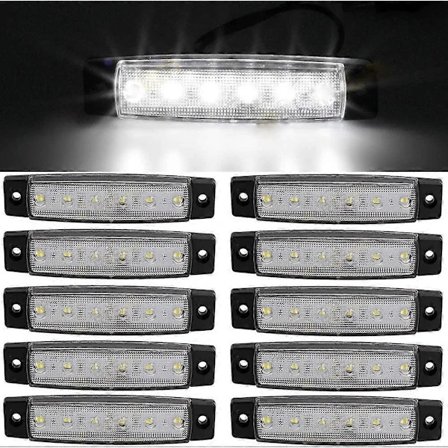 10-PACK 3,8 " 6 LED SIDOMARKERING 12V SLÄPVAGNSLASTBIL MARKERINGSLJUS, GULT MARKERINGSLJUS, BAK, LASTBILSHYTTSMARKERINGSLJUS
