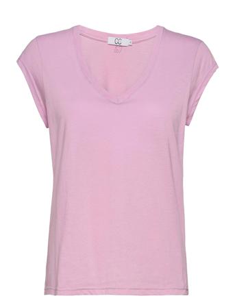 Cc Heart Basic V-Neck T-Shirt T-shirts & Tops Short-sleeved Rosa Coster Copenhagen*Betinget Tilbud