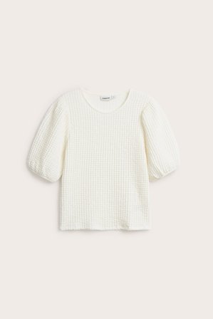 Kappahl | Topp med korte puffermer | Offwhite