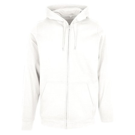 Build Your Brand Herr Enfärgad Hoodie med Full Dragkedja 3XL Vit