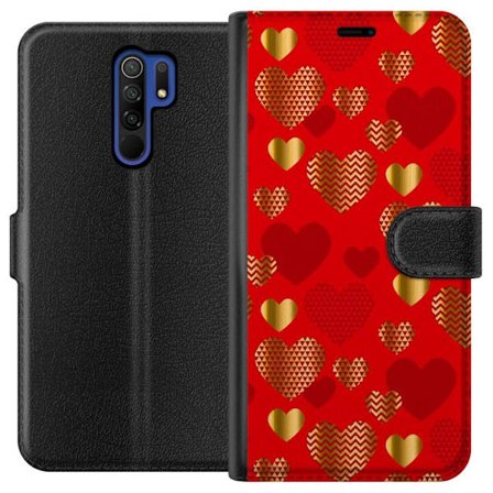 Yhteensopiva Lompakkokotelo Xiaomi Xiaomi Redmi 9 GoldenHearts