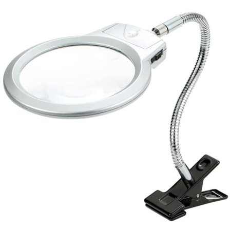 2,25x/5x LED-belyst forstørrelsesglass metall slange forstørrelsesglass skrivebord bordleselampe LED-lampe med klemme