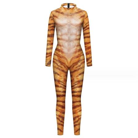 Halloween Cosplay-kostyme Morsom kropp for kvinner Herre Spandex Zentai-drakt Helkroppsdyrskalle trykt Halloween-rekvisitter style 4 M
