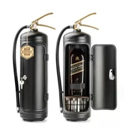 Vinförvaringslåda i metall, kreativ brandsläckare, vinhylla, möbel, väggdekoration, minibar för män