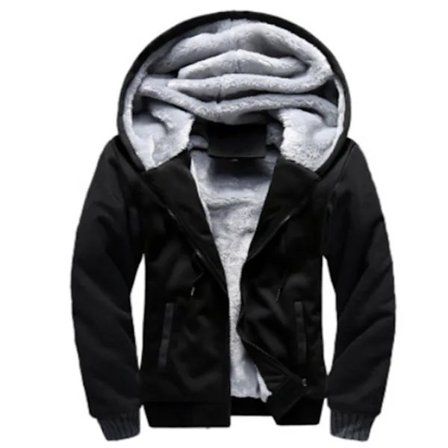 Herre Trøje Varm Fleeceforet Sweatshirt Jakke Vinter Gym Fleece Hættetrøje Fuld Lynlås Varm Tyk Jakke sort 3XL