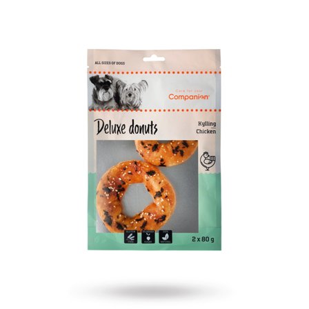 Companion - Companion Delux Chicken Donuts 2x80g - Matskåler, Hundegobiter & Tyggeben til hund & katt på Doggie.no