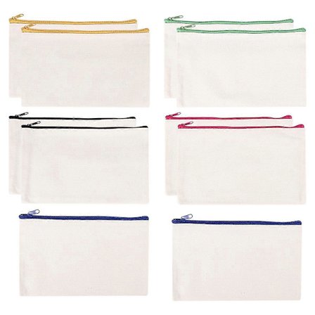 10 stk. Makeup-tasker i lærred med lynlås, penalhus, gør-det-selv-tasker til rejser, gør-det-selv-håndværk Sc