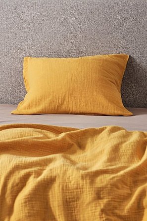 Jotex - Kopfkissenbezug ‒ Bio-qualität Gelb - LILIA - Kaufe Kopfkissenbezüge bei Jotex