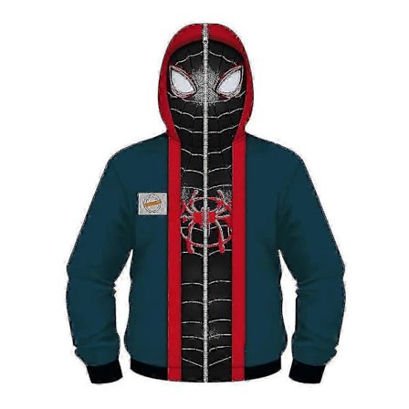 Verse Miles Morales Cosplay Full Zip Hettejakke Spiderman Into The Spider Hettegenser Gutter Jenter Barn Casual Yttertøy