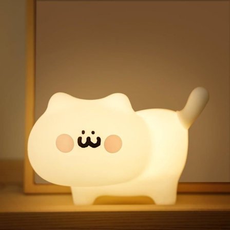 LED natlamper til børneværelser, silikone natlampe med berøringssensor, varm hvid, bærbar og genopladelig, til yngre børn