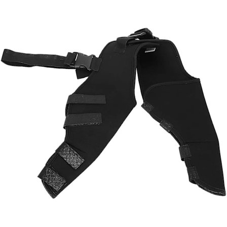 Beinbeskytter for hund, justerbar knebeskytter, beinstøtte for hund, bakbein (svart)