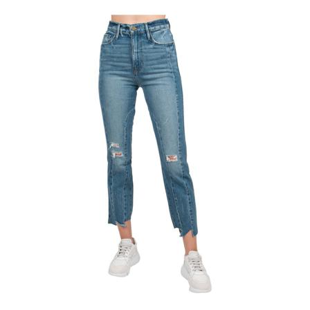 Frame, Lsyjel 14 LE Sylvie Jagged Edge Jeans Masn Blauw, Dames, Maat:W26