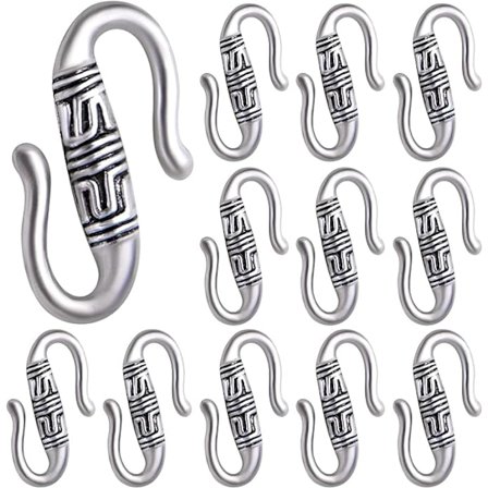 50 stk antikke sølv S-formede krok- og løkkefester i tibetansk legering S-formede wi