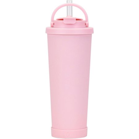 Isolerad med lock och sugrör - Rostfria isolerade koppar för varm och kall användning - Dubbelväggig isolerad läcksäker daglig vattenintagsflaska för 