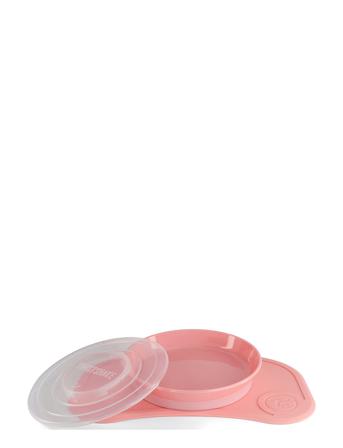 Twistshake Click-Mat Mini + Plate Pastel Pink Home Meal Time Plates & Bowls Plates Lyserød Twistshake