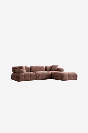 Hanah Home - Hjørnesofa Puca 4-sædet - Brun - Sofaer med chaiselong - Fra Homeroom