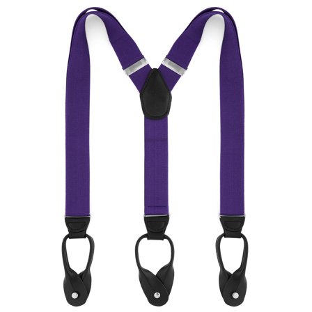 Szerokie fioletowe szelki na guziki dla mężczyzn - Szelki na guziki